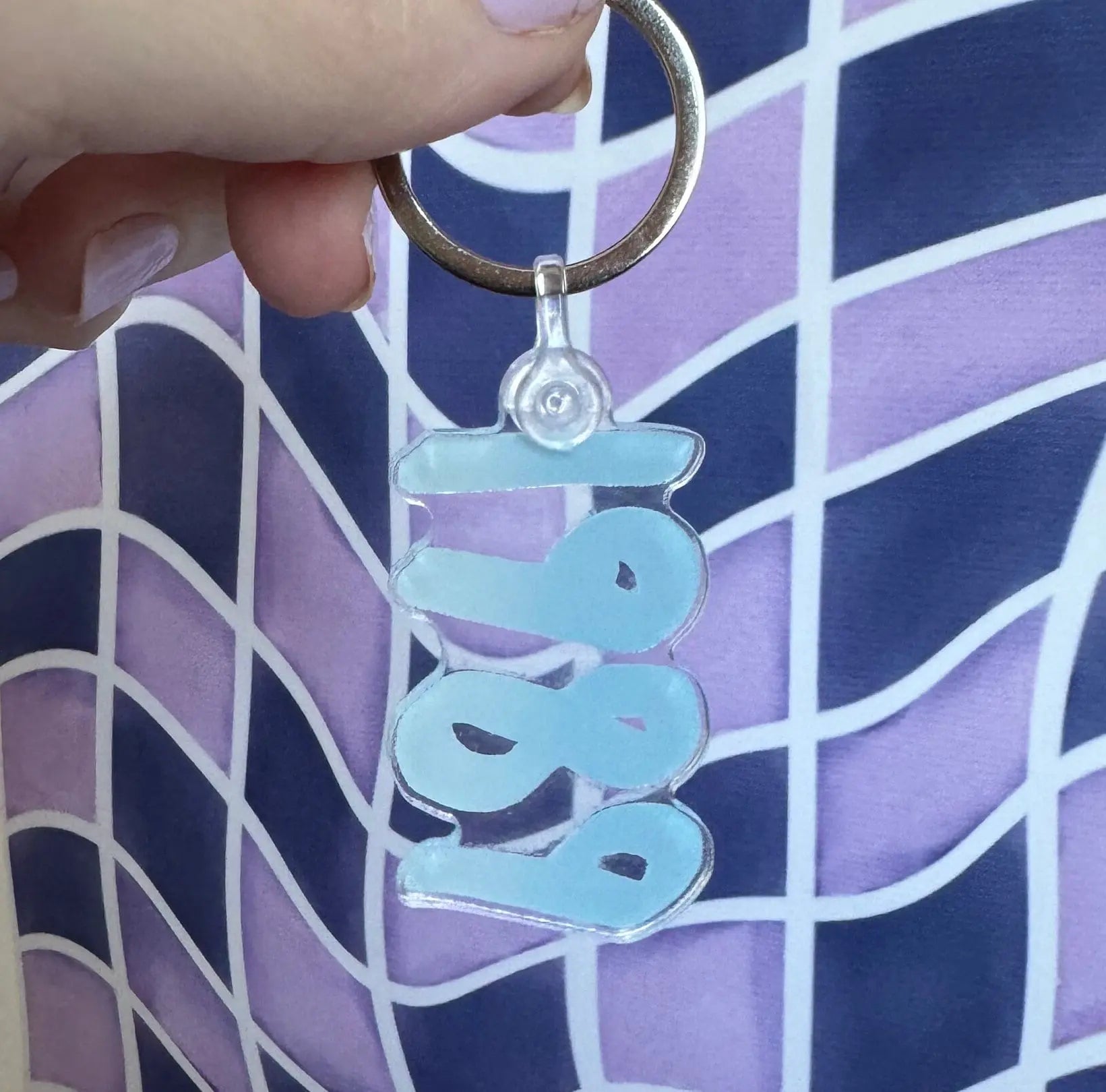 1989 blue acrylic keychain - MangoIllustrated - Accessories