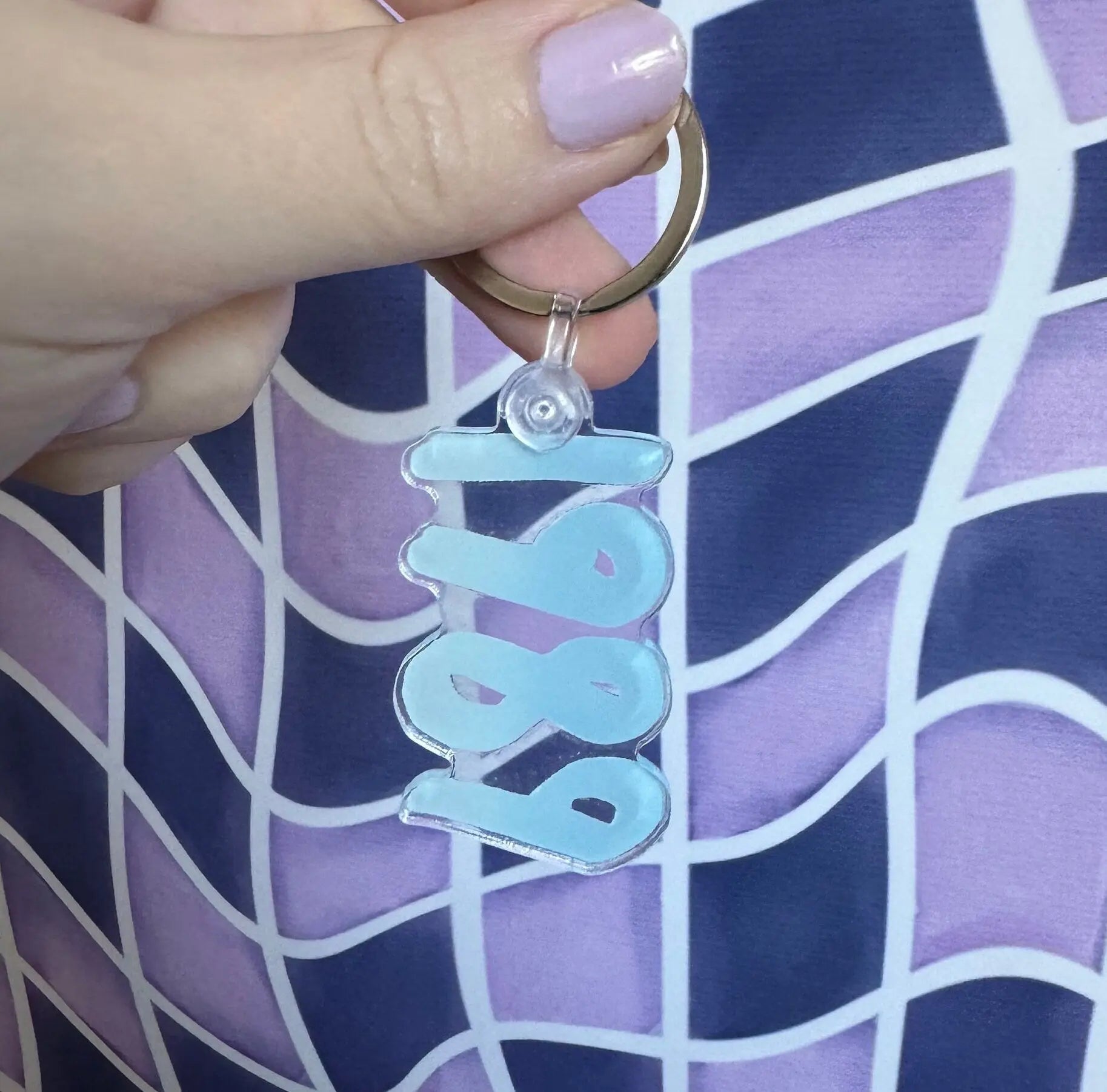 1989 blue acrylic keychain - MangoIllustrated - Accessories