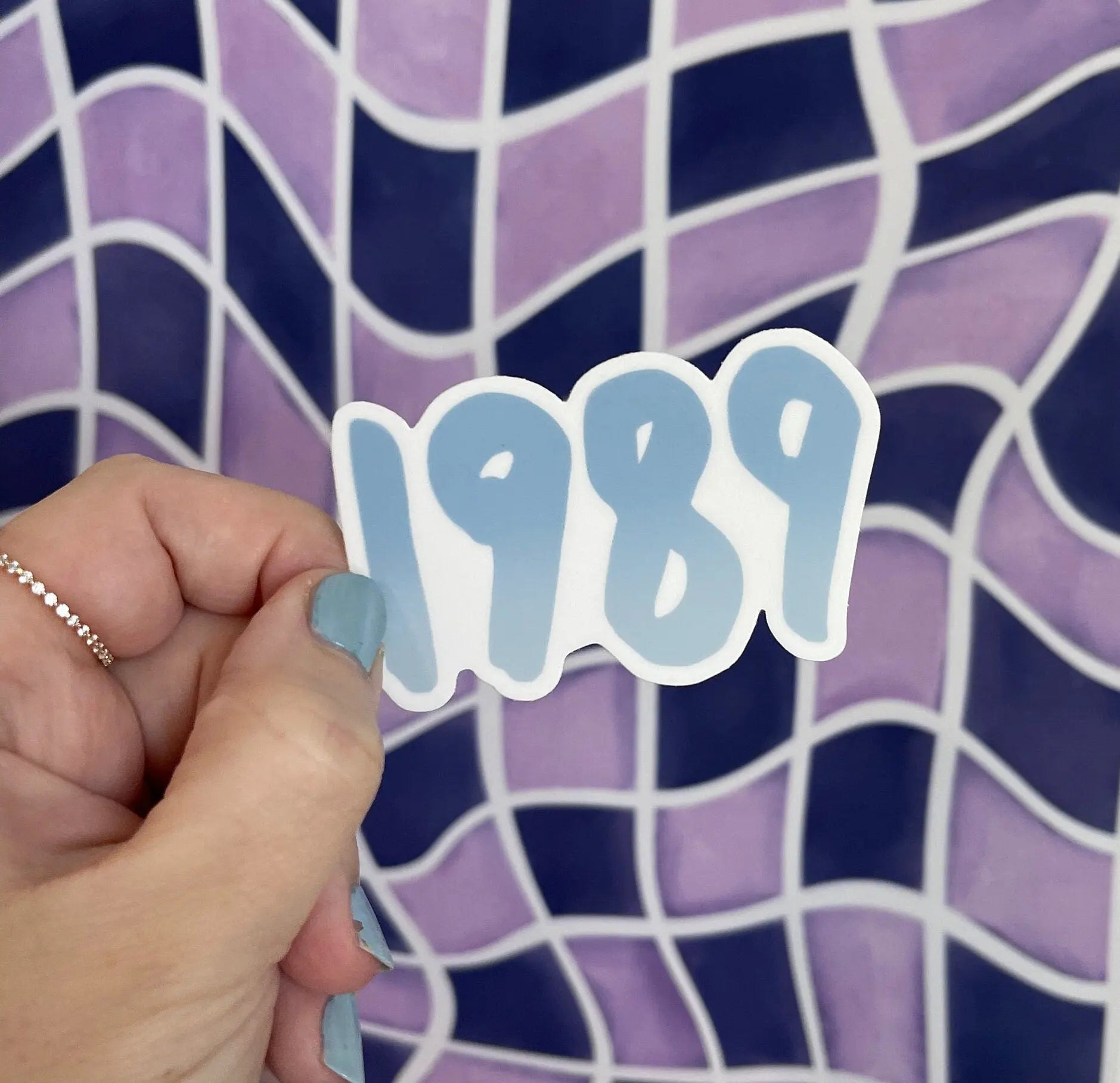 1989 sticker - blue - MangoIllustrated - Sticker