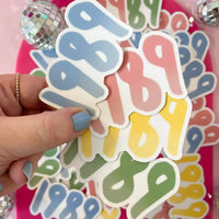 1989 sticker - yellow - MangoIllustrated - Sticker