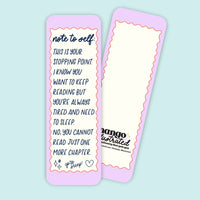Note to Self Stopping Point bookmark styled — illustrated bookmark for late night readers by MangoIllustrated