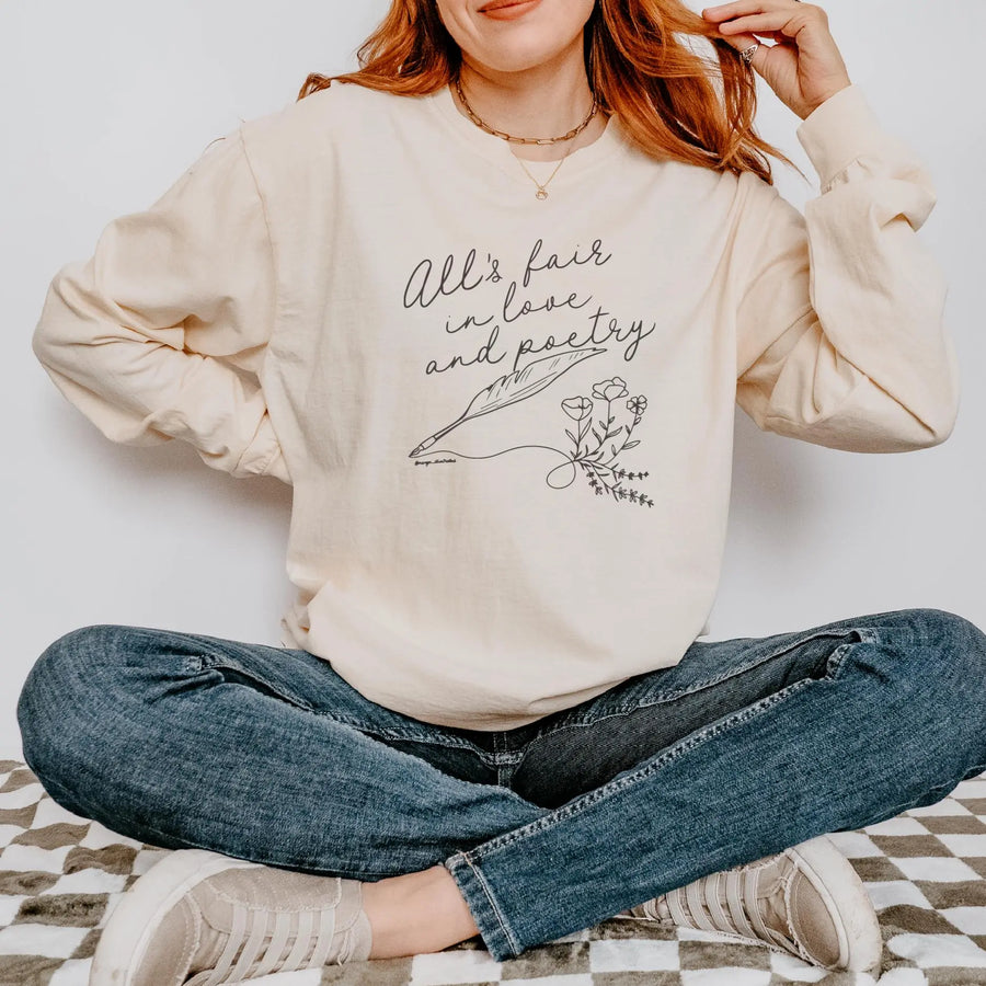 All's Fair in Love and Poetry Long Sleeve Tee Printify