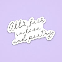 All's Fair in Love and Poetry sticker MangoIllustrated