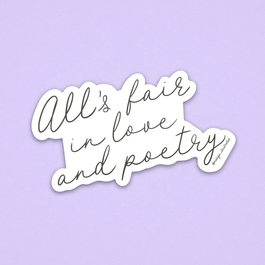 All's Fair in Love and Poetry sticker MangoIllustrated