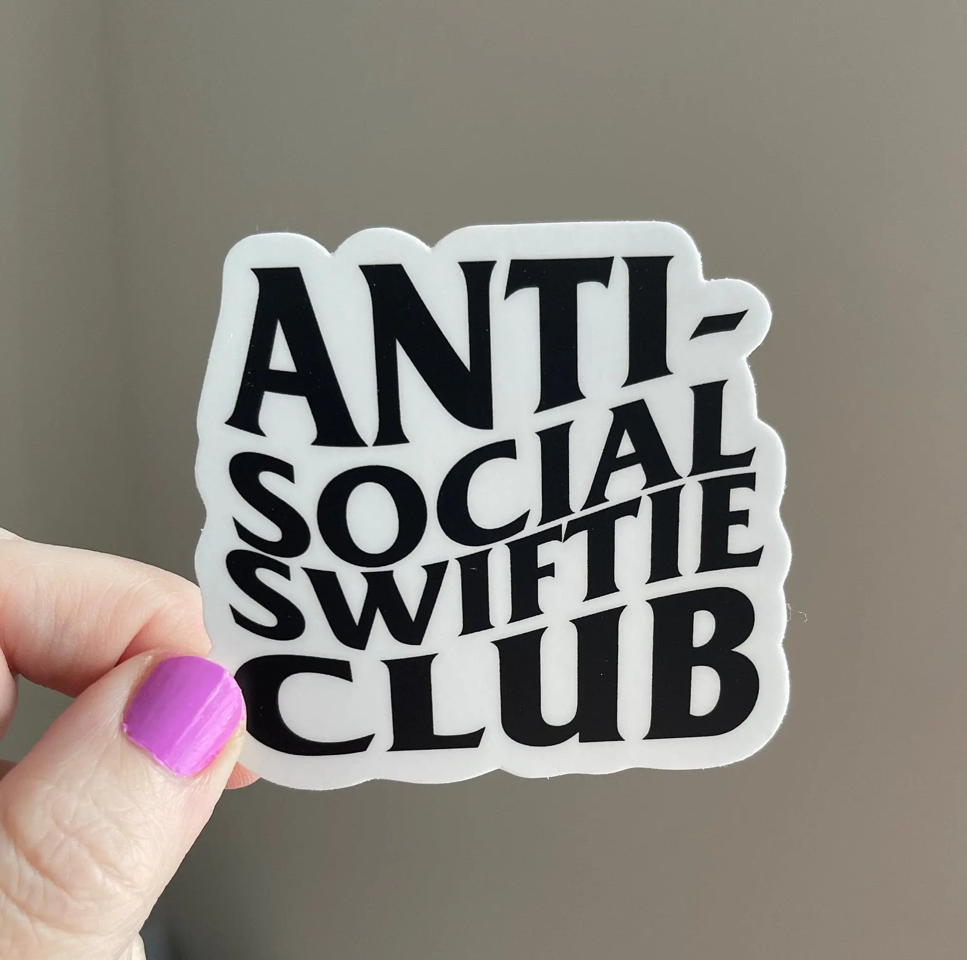Anti-Social Swiftie Club sticker - black MangoIllustrated