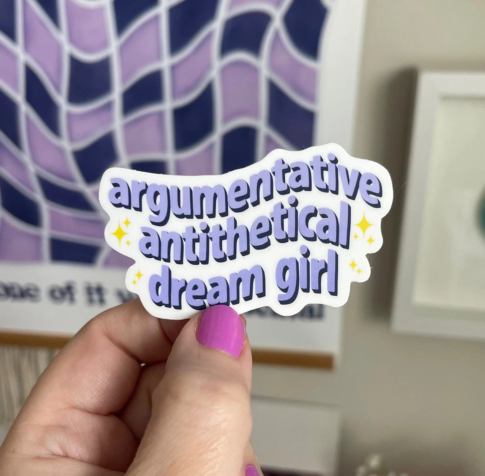 Argumentative Antithetical Dream Girl sticker MangoIllustrated