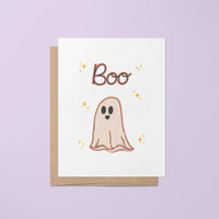 BOO Ghost halloween card MangoIllustrated