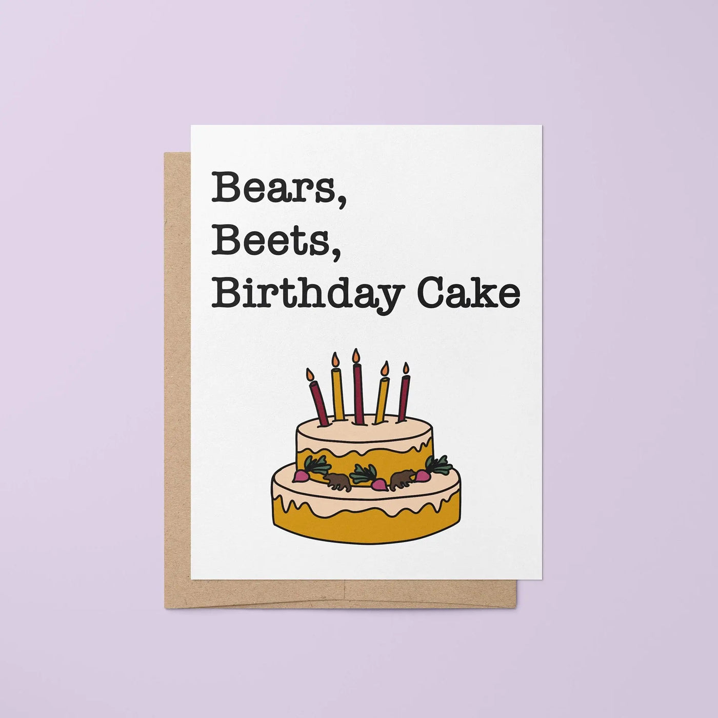 Bears Beets Birthday Cake birthday card MangoIllustrated
