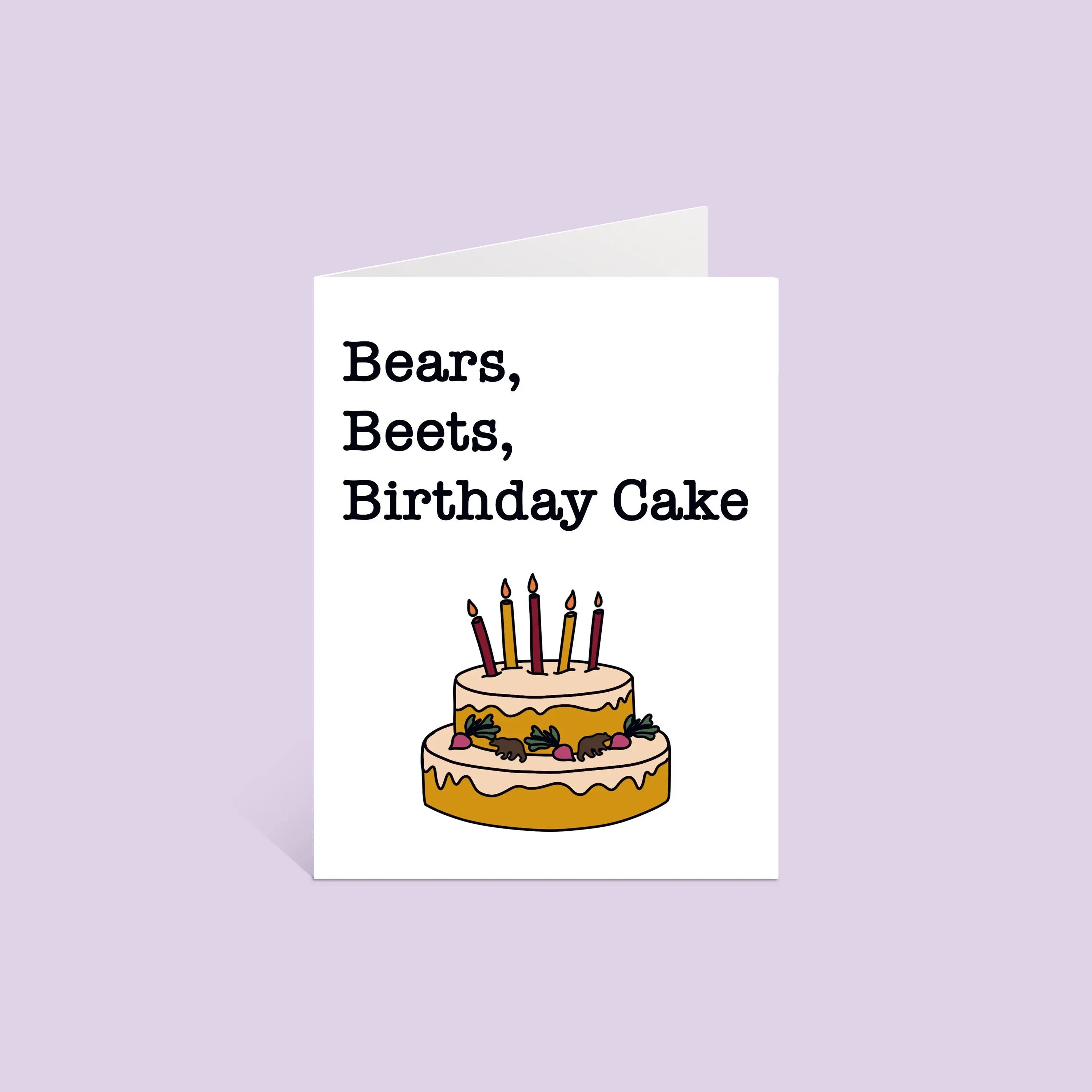 Bears Beets Birthday Cake birthday card MangoIllustrated