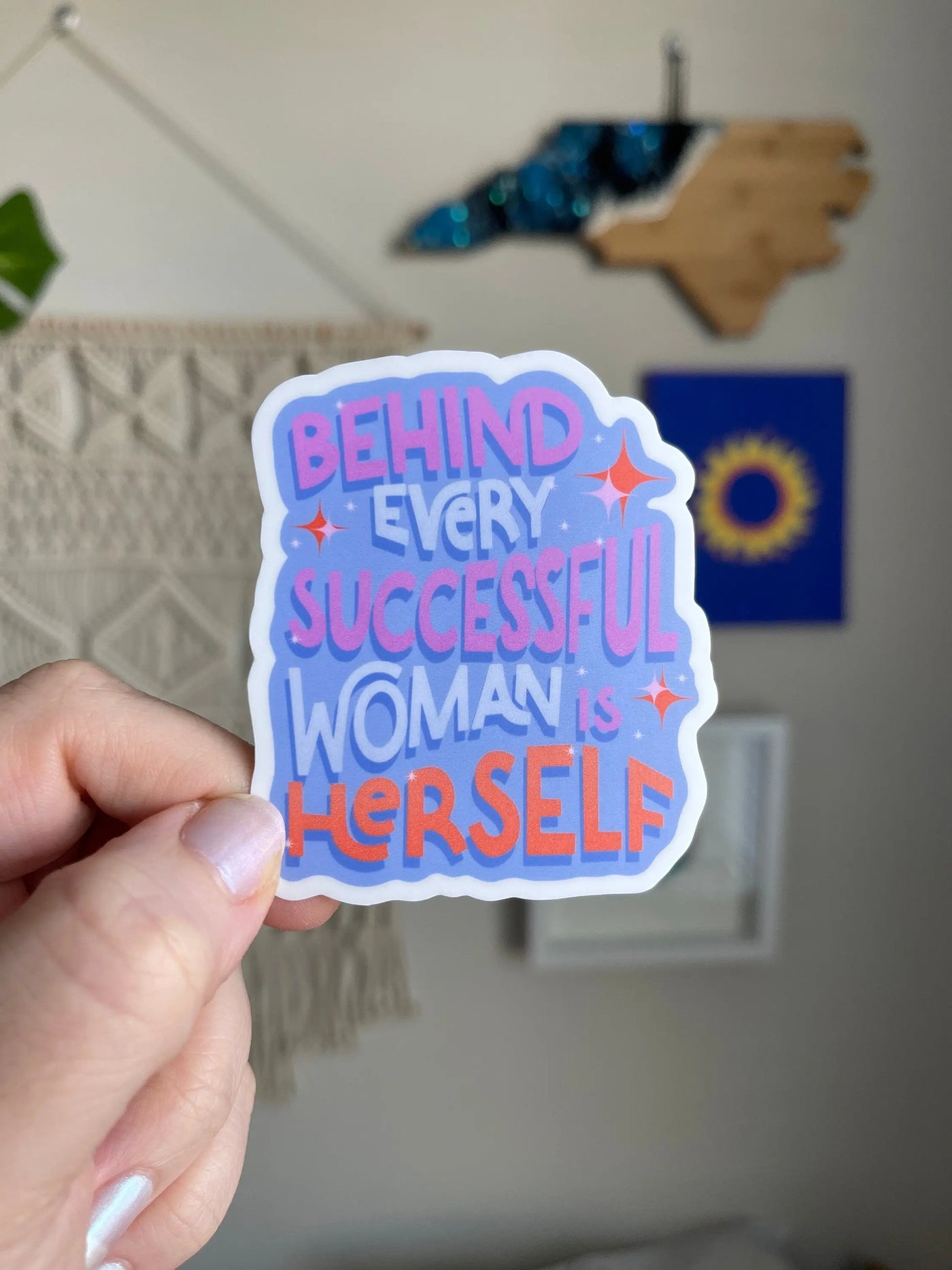 Behind Every Successful Woman is Herself sticker MangoIllustrated