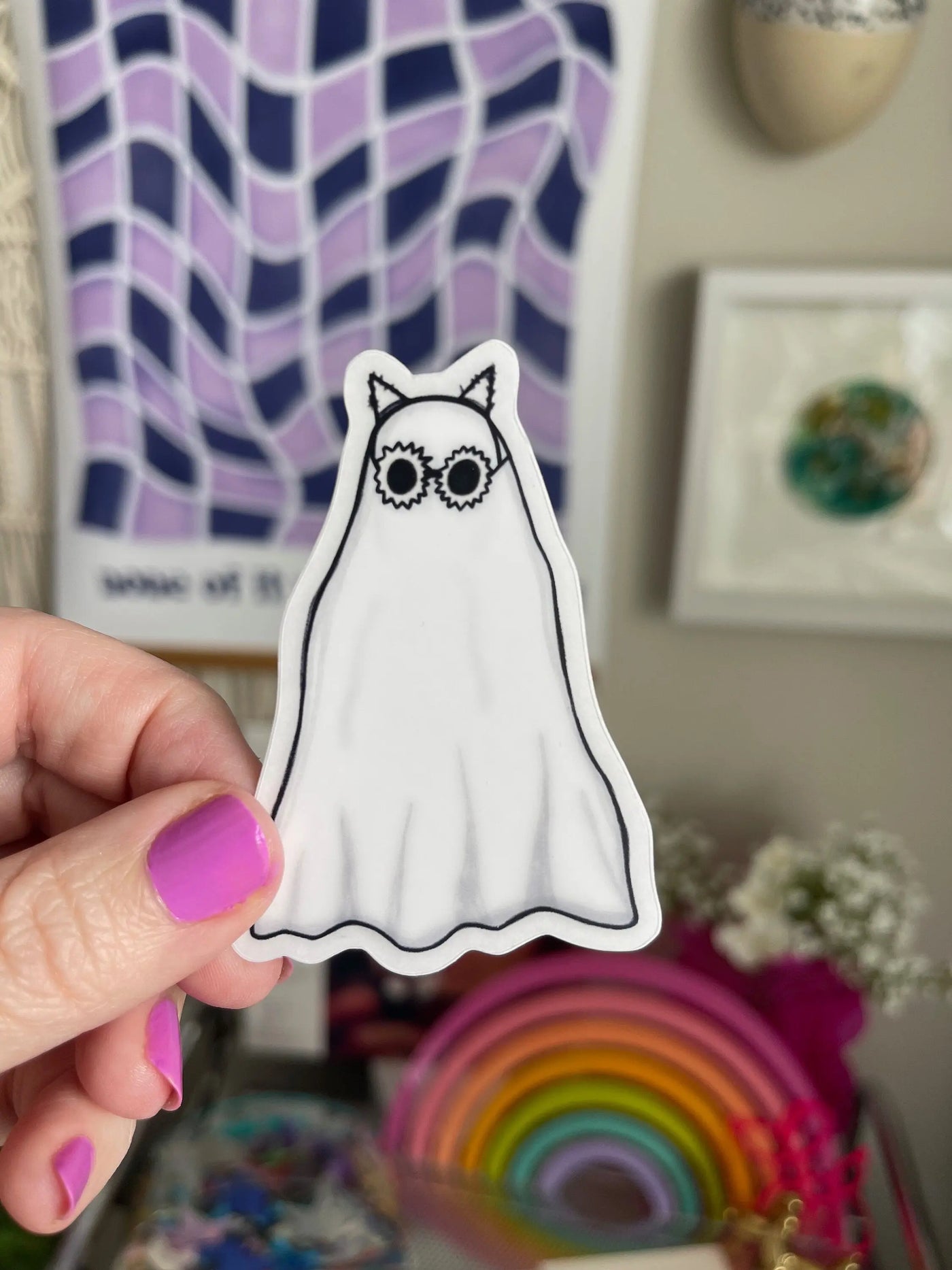 CLEAR Anti-hero Ghost sticker MangoIllustrated