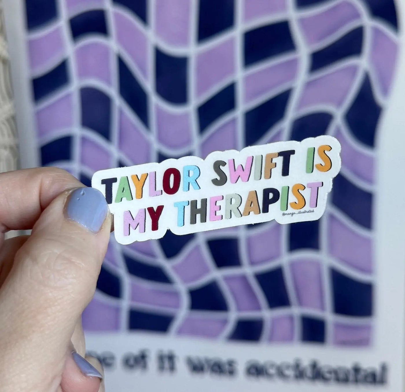 CLEAR Taylor Swift is my therapist sticker MangoIllustrated