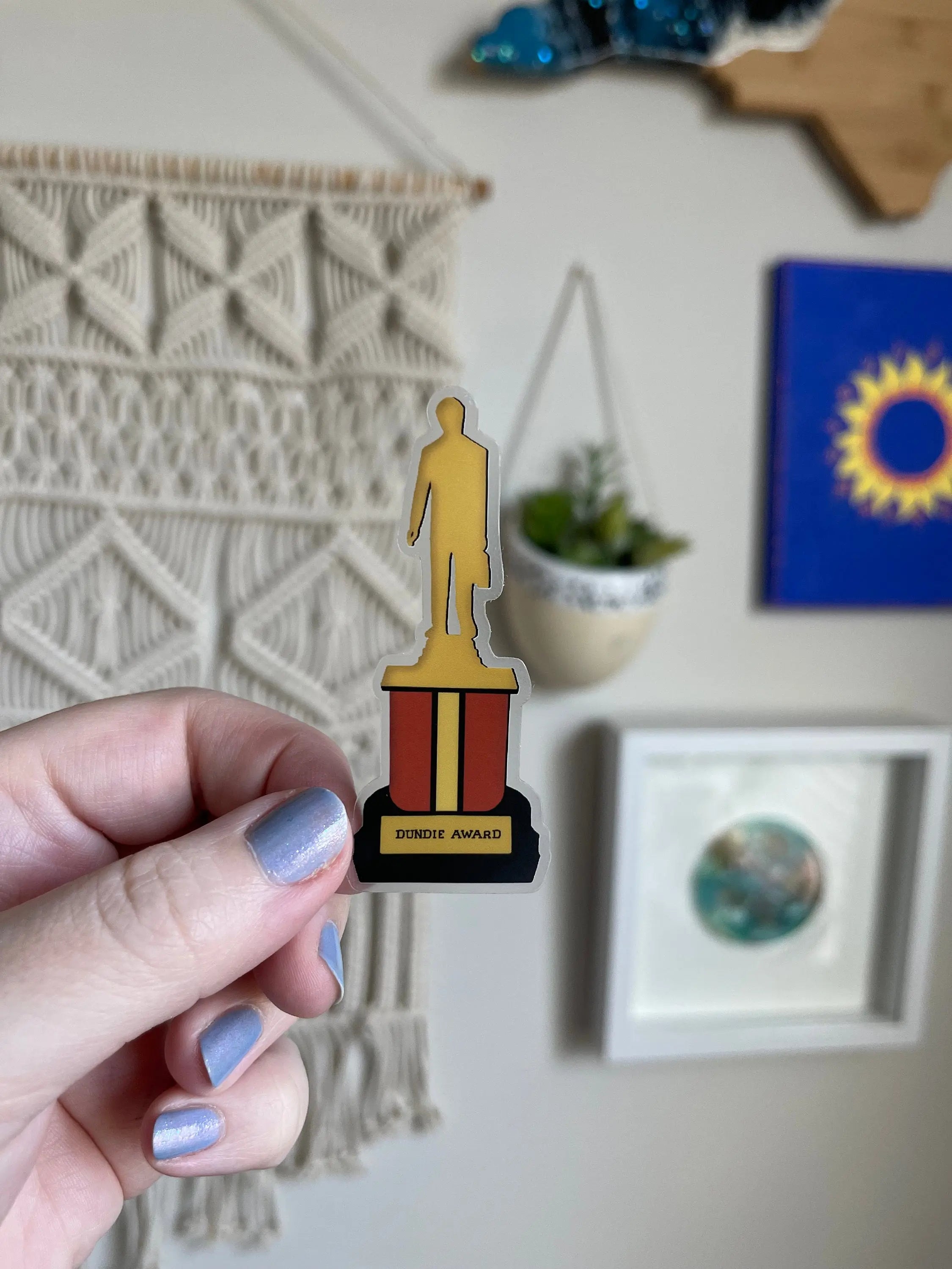 CLEAR The Office Dundie Award sticker MangoIllustrated