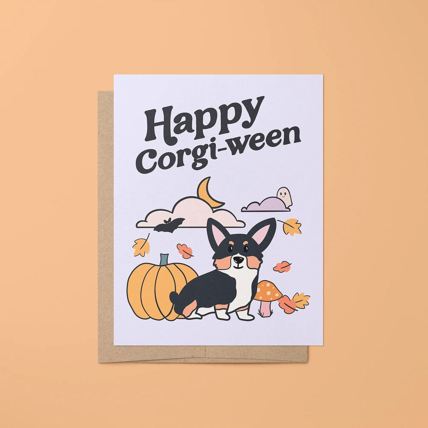 Corgi-ween greeting card MangoIllustrated