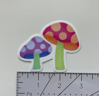 Cute colorful mushrooms sticker MangoIllustrated