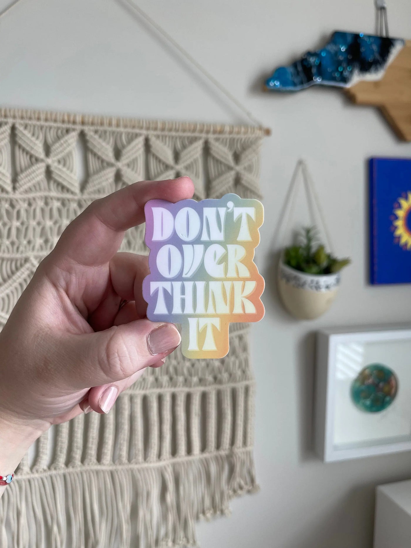 Don’t overthink it rainbow sticker MangoIllustrated