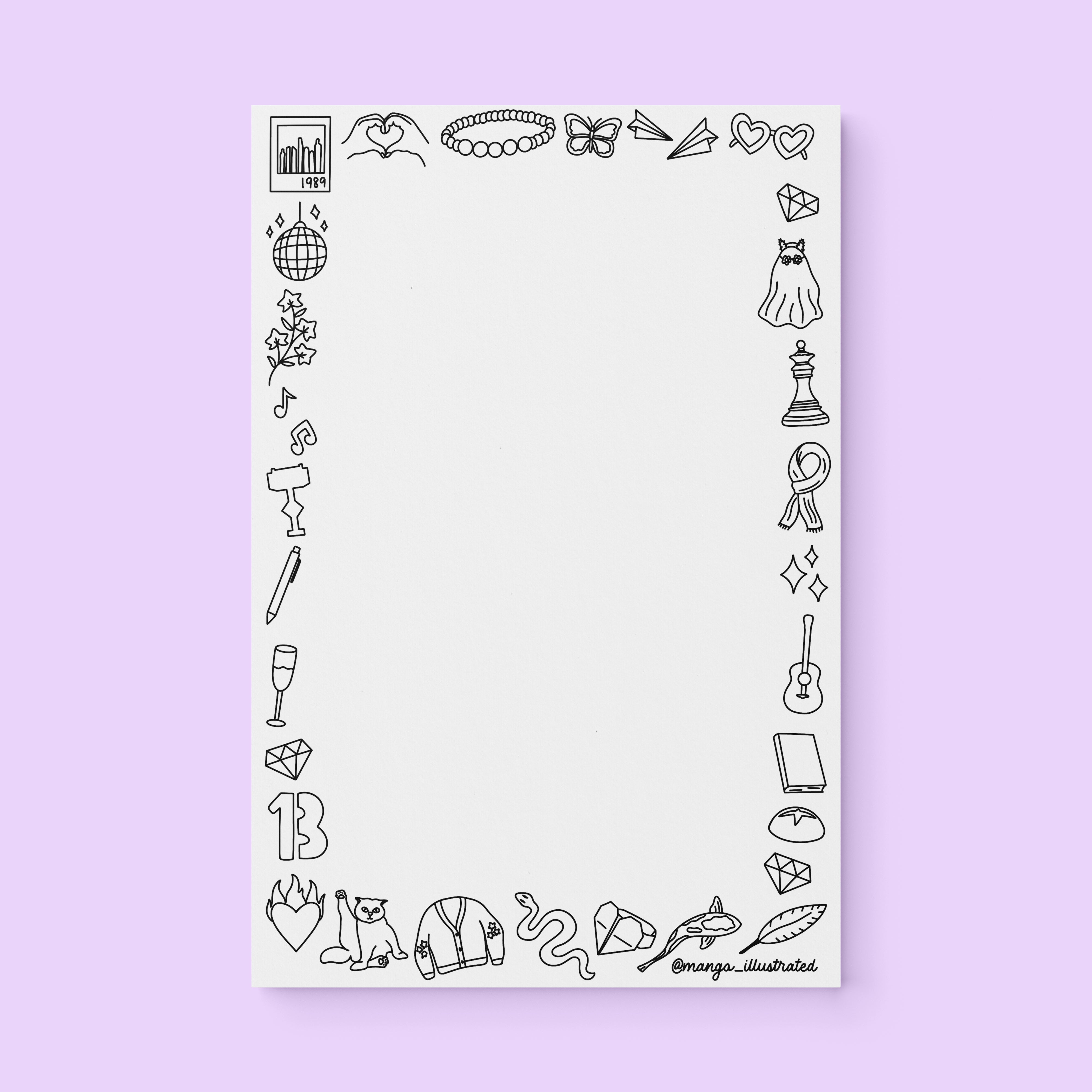 Eras doodles color-in notepad