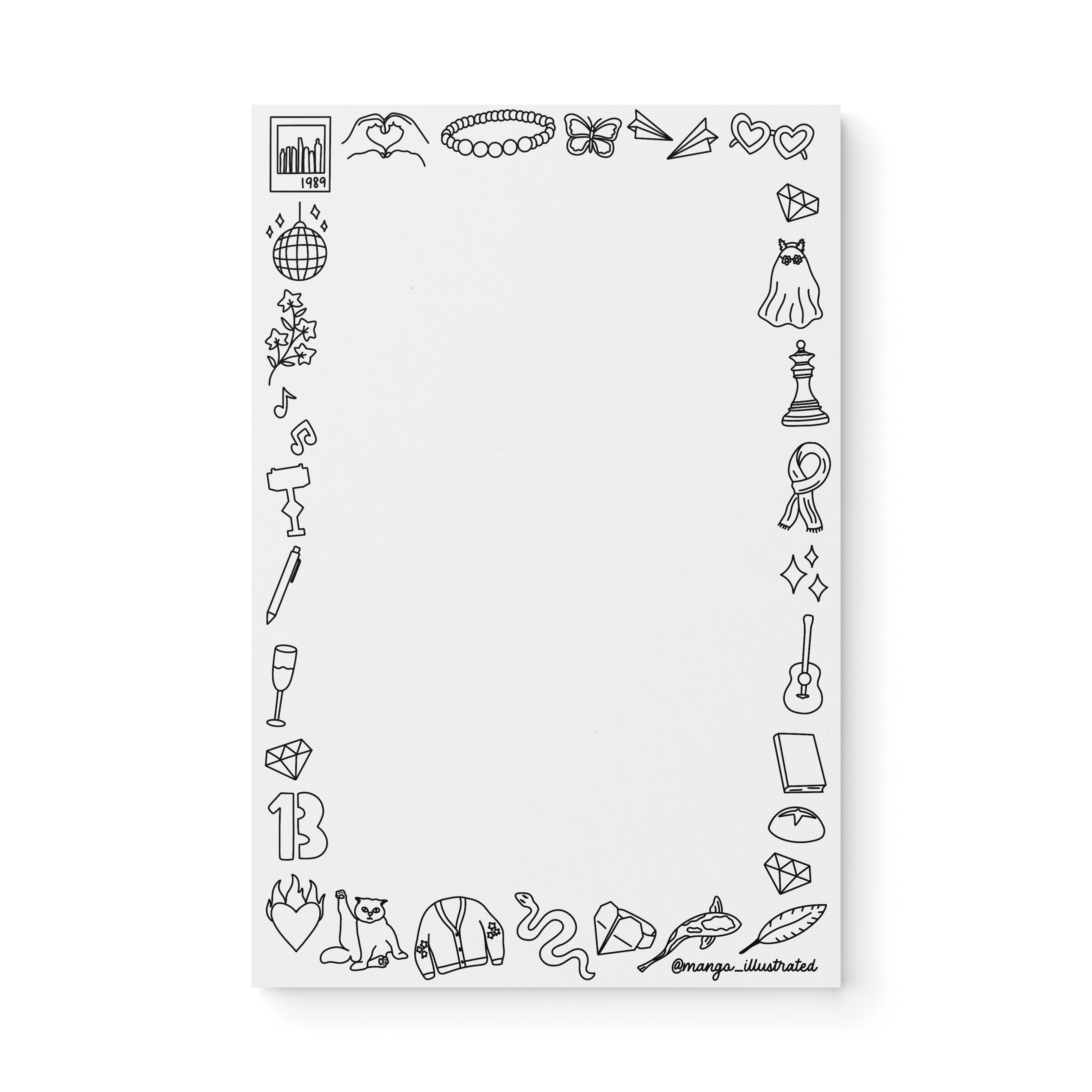 Eras doodles color-in notepad