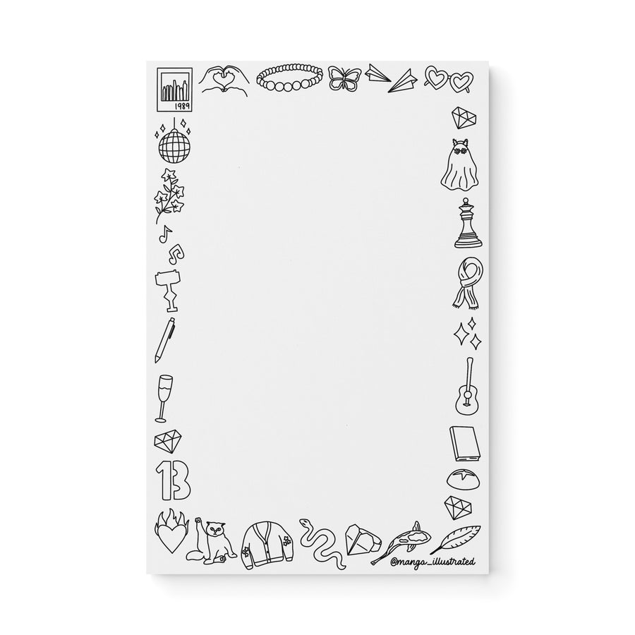 Eras doodles color-in notepad