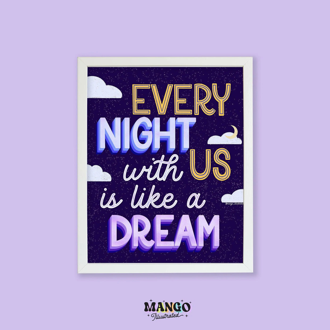 Every Night With Us is Like a Dream art print MangoIllustrated