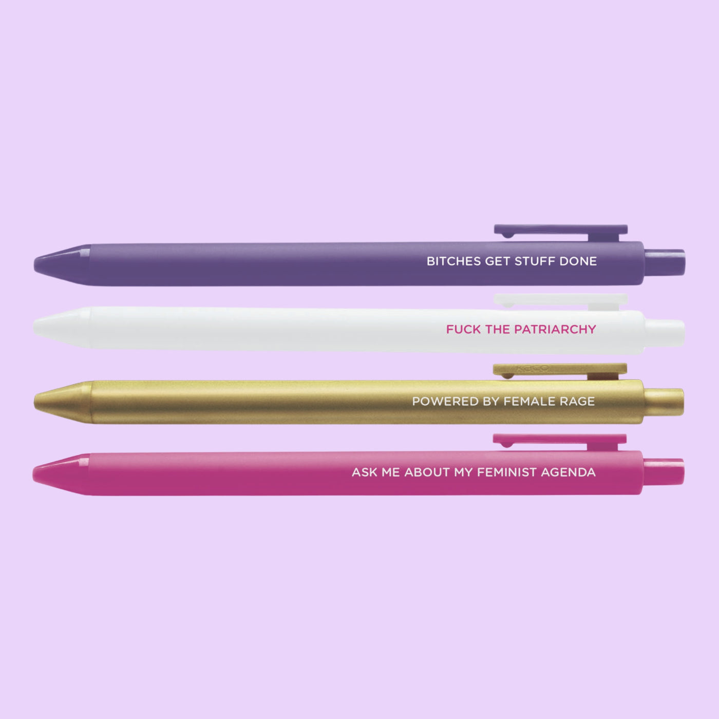 Feminist agenda pen set, female rage pen set