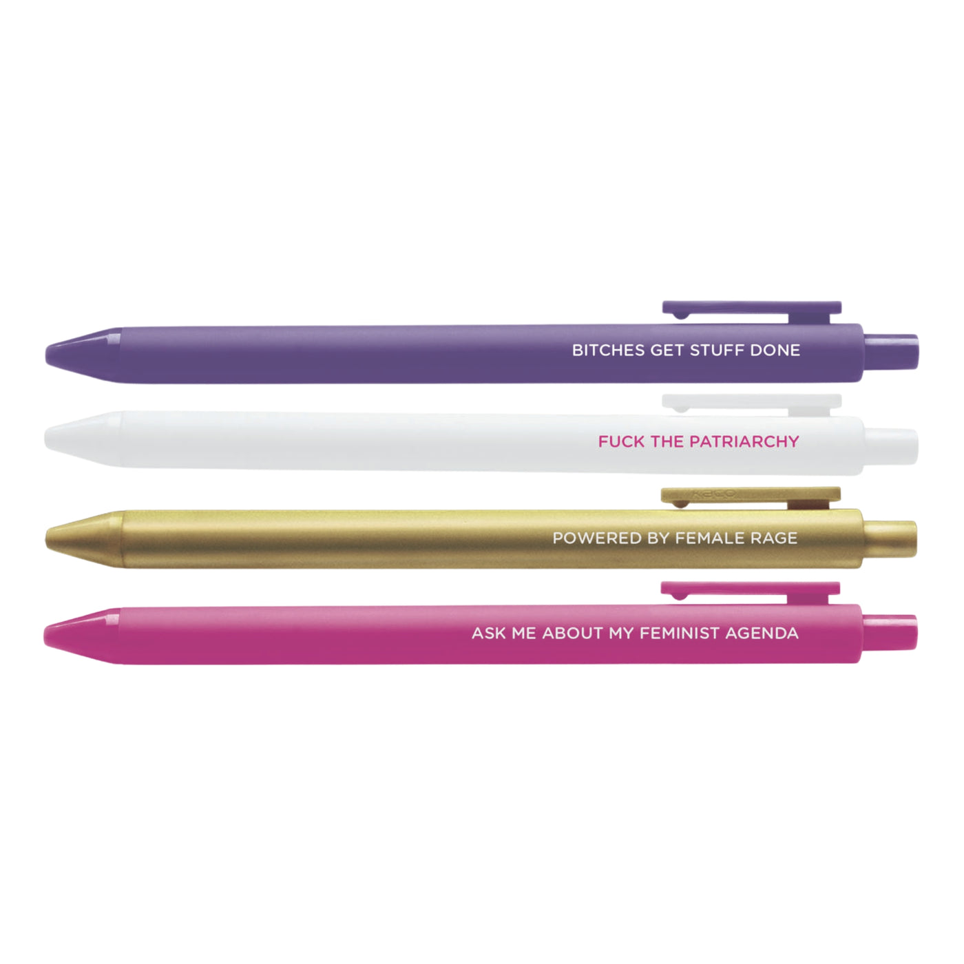 Feminist agenda pen set, female rage pen set