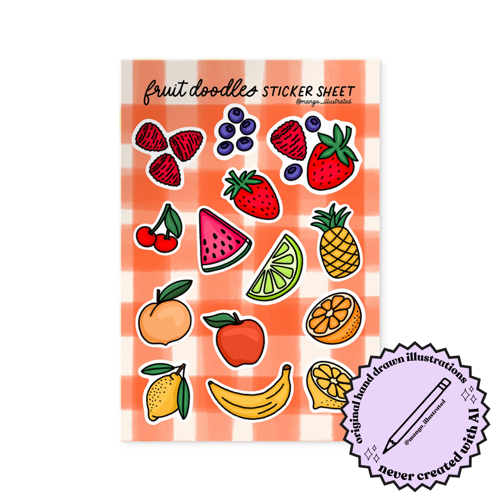 Fruit Doodles Sticker Sheet