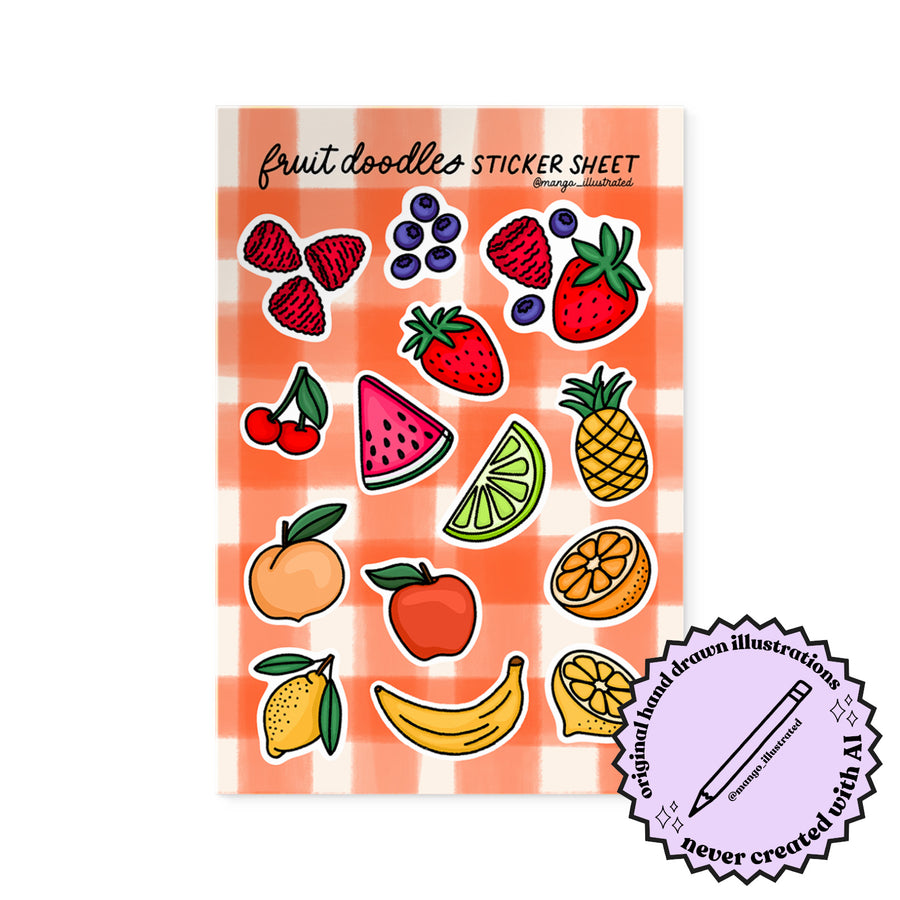 Fruit Doodles Sticker Sheet