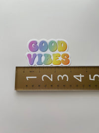 Good Vibes rainbow sticker MangoIllustrated
