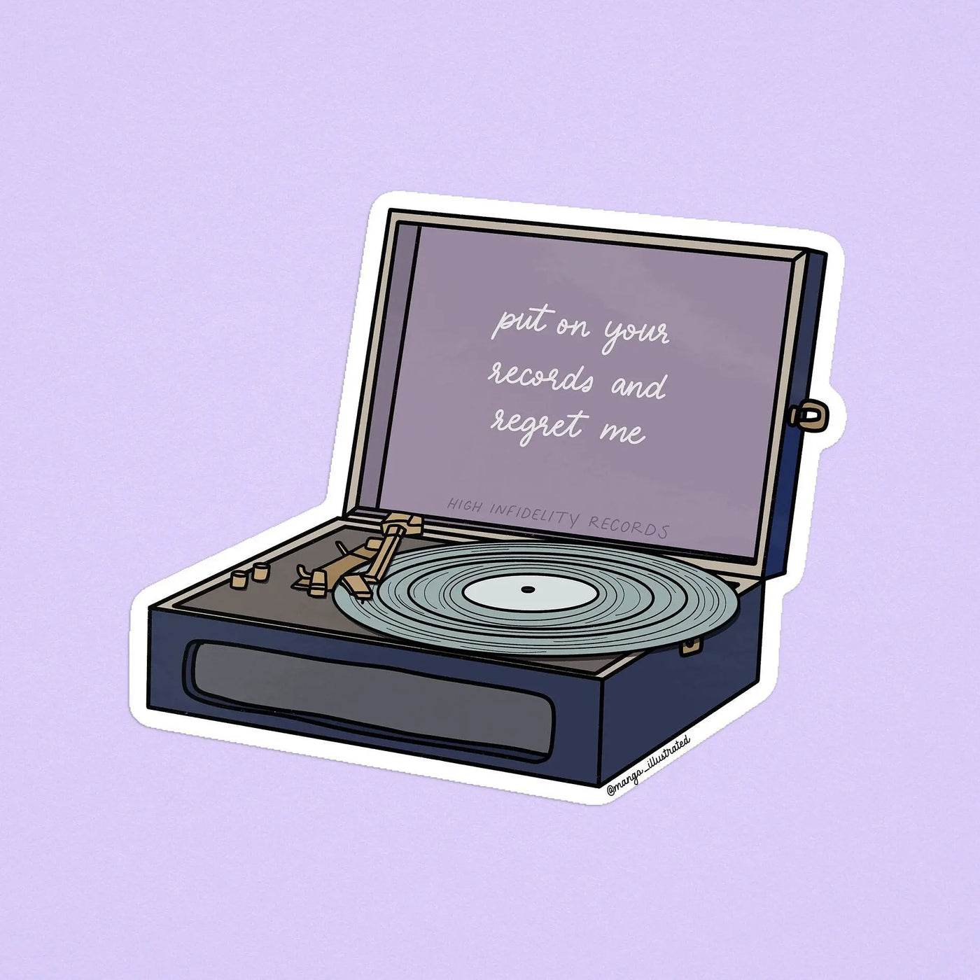 High Infidelity Record Player sticker MangoIllustrated