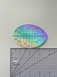 Holographic Disco Football sticker MangoIllustrated