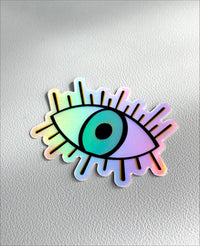 Holographic Evil Eye sticker MangoIllustrated