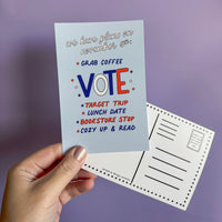 We have plans on November 5th. Grab coffee, VOTE, target trip, lunch date, bookstore stop, cozy up and read. Vote postcard