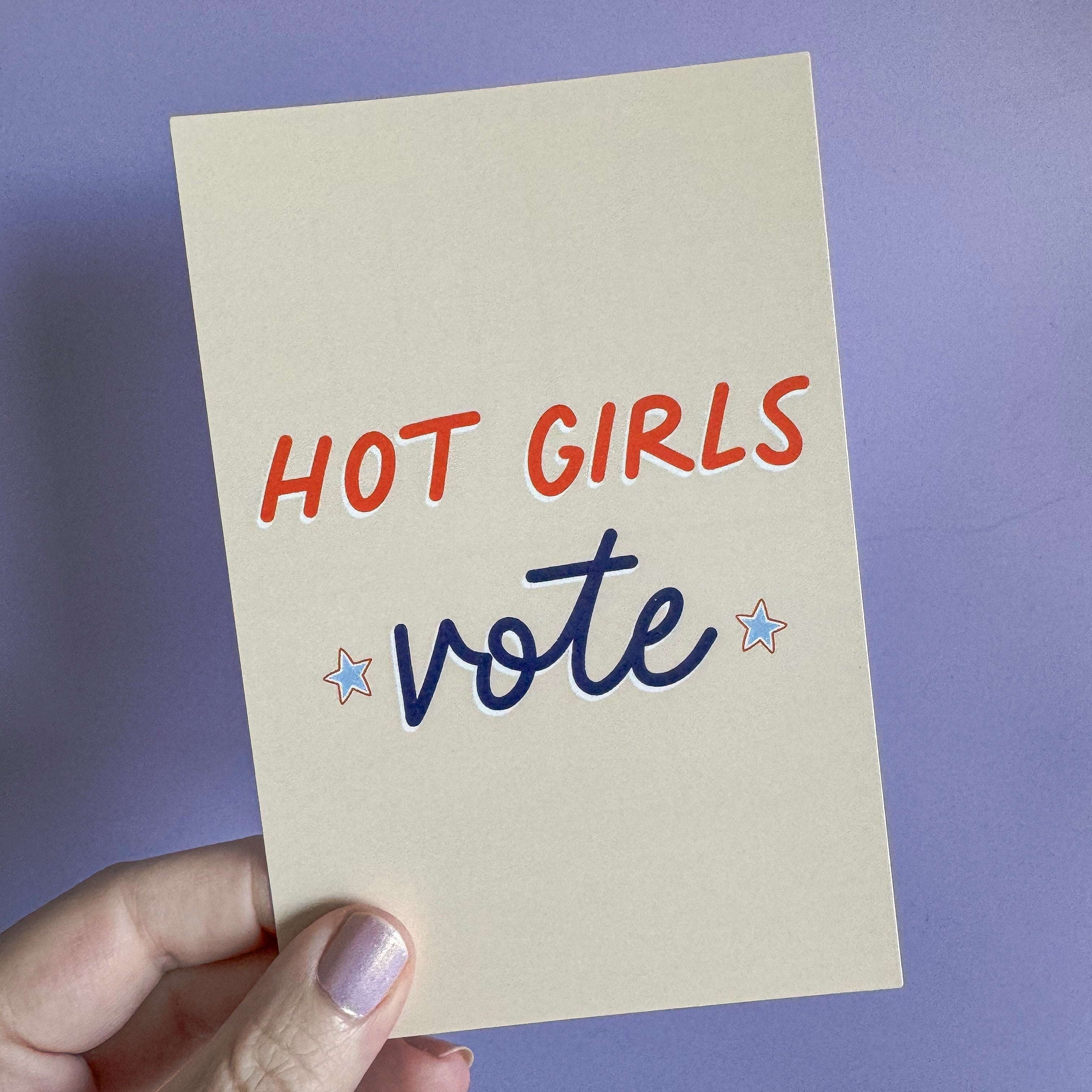 Hot girls vote postcard