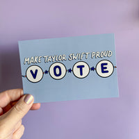 Make Taylor proud VOTE friendship bracelet postcard