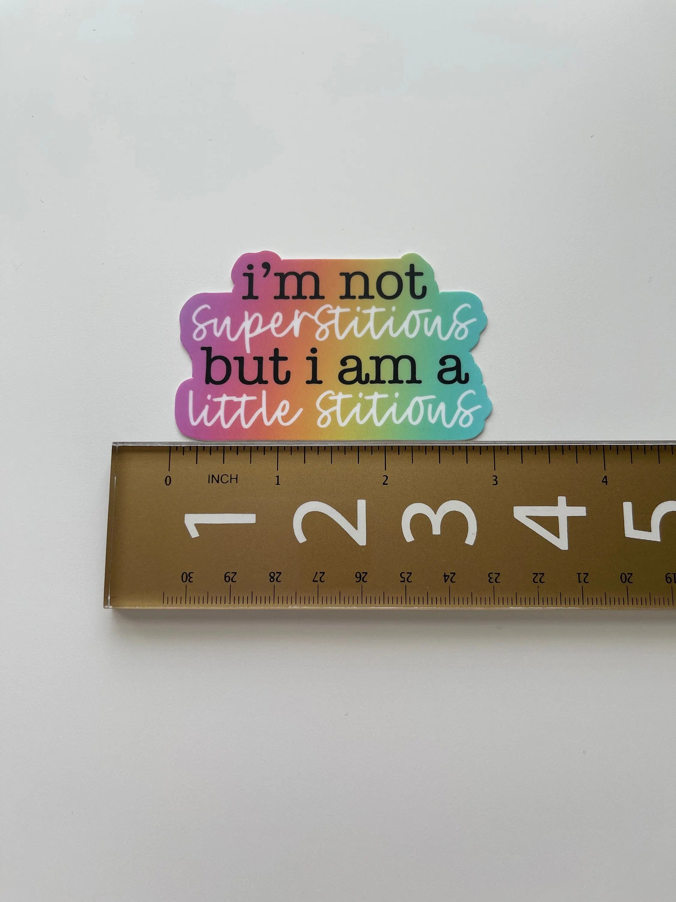I’m not superstitious but I am a little stitious sticker MangoIllustrated