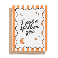 I Put a Spell On You Halloween Card — hand lettered witchy greeting card by MangoIllustrated