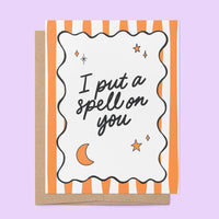 I Put a Spell On You Halloween Card detail — hand lettered Halloween greeting by MangoIllustrated