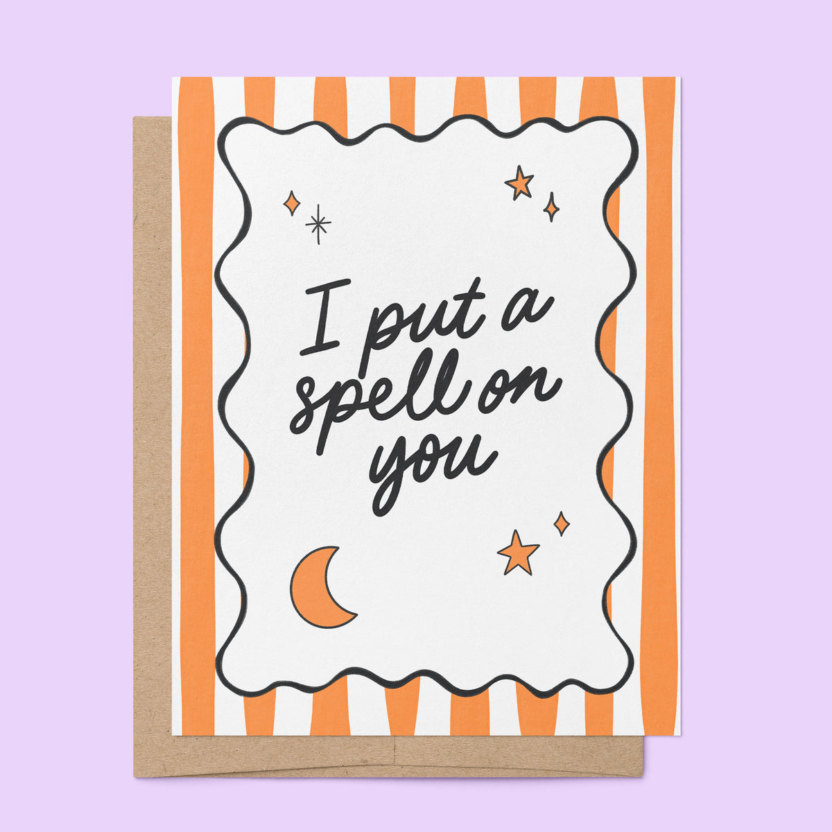 I Put a Spell On You Halloween Card detail — hand lettered Halloween greeting by MangoIllustrated