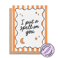 I Put a Spell On You Halloween Card close-up — illustrated witchy card design by MangoIllustrated