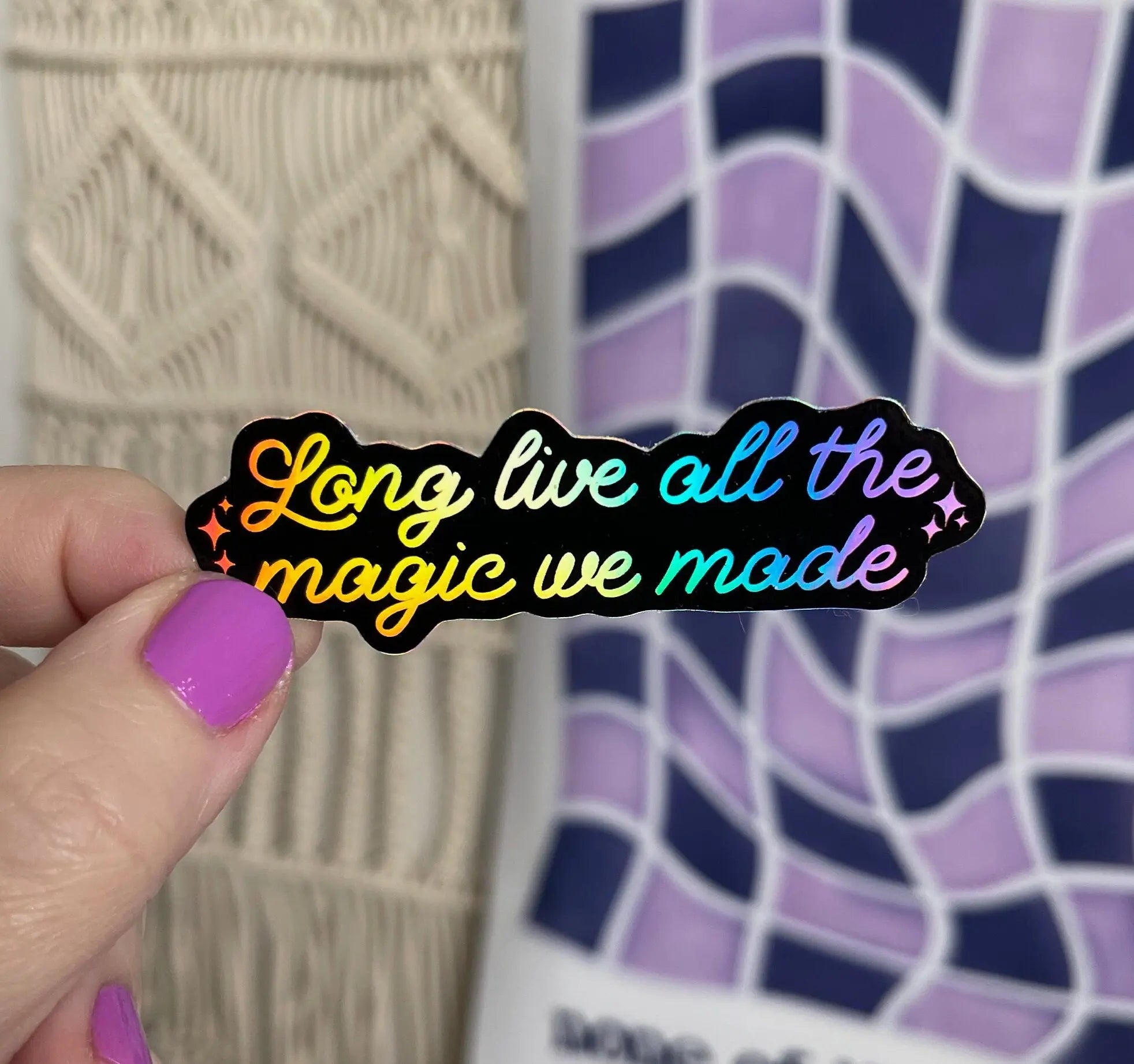 Long Live All The Magic We Made holographic sticker - black MangoIllustrated