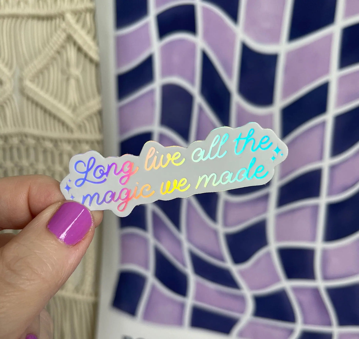 Long Live All The Magic We Made holographic sticker - white MangoIllustrated