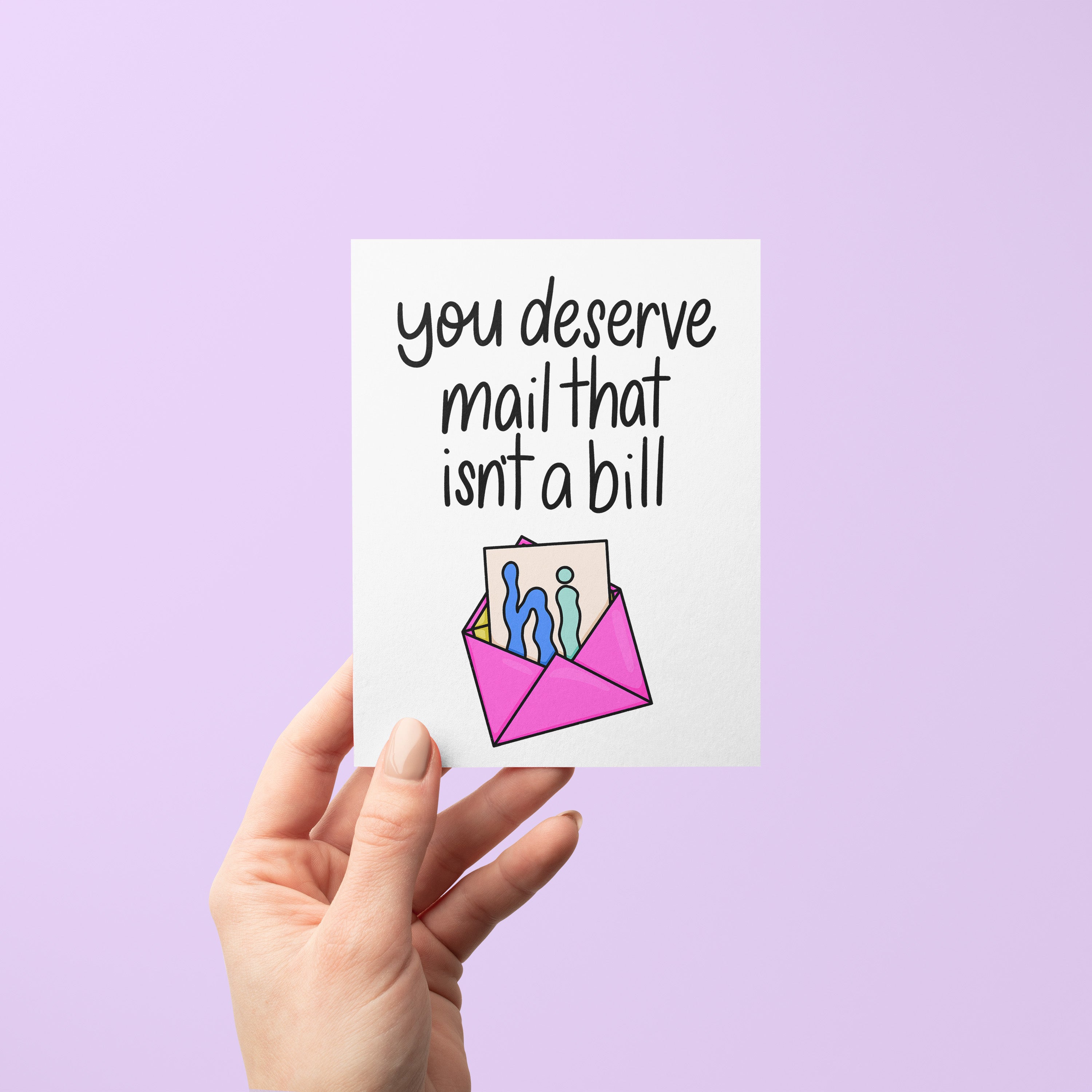 Happy Mail card styled — illustrated just because friendship card by MangoIllustrated