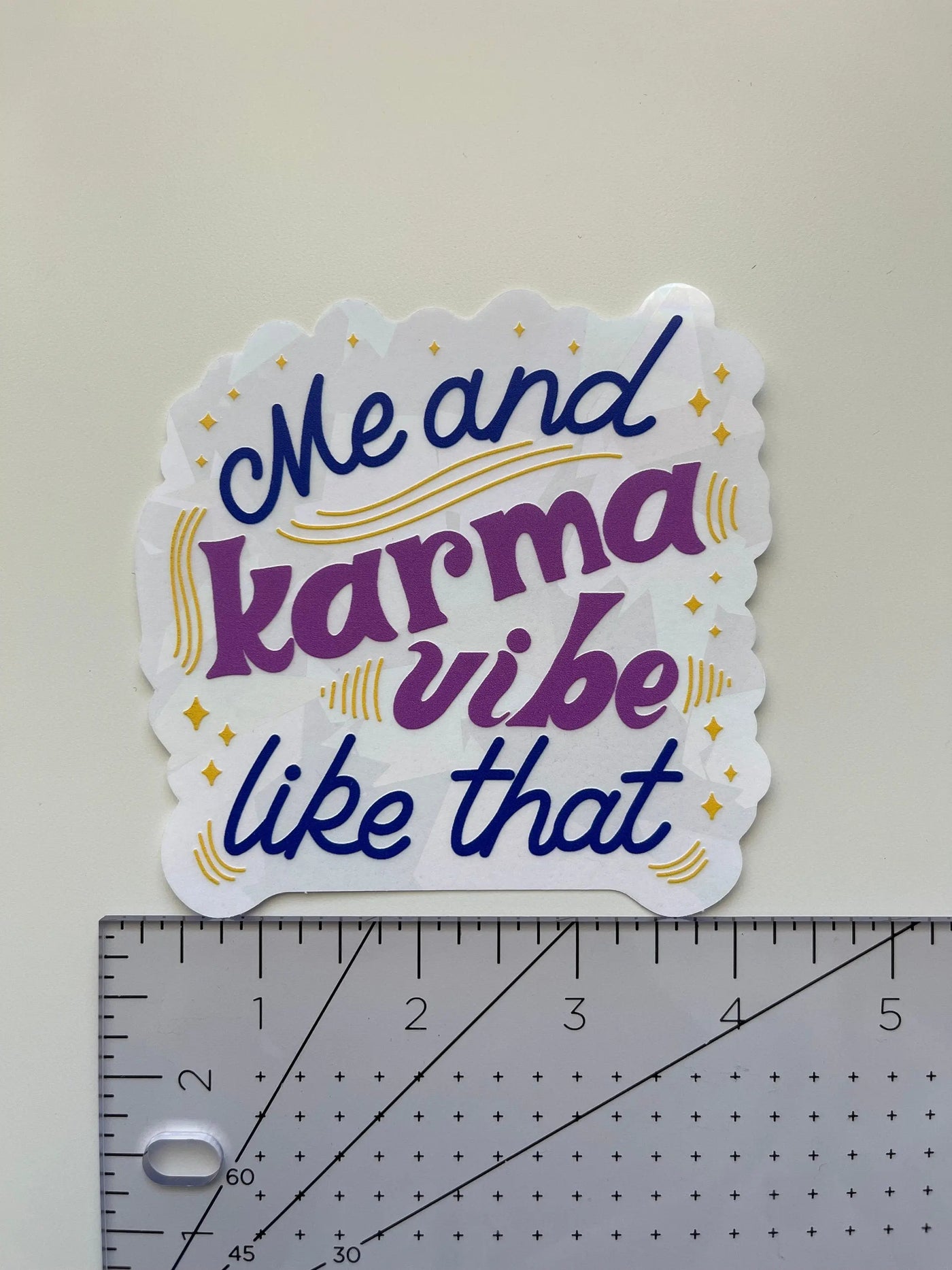 Me and Karma Vibe Like That PURPLE Suncatcher sticker MangoIllustrated