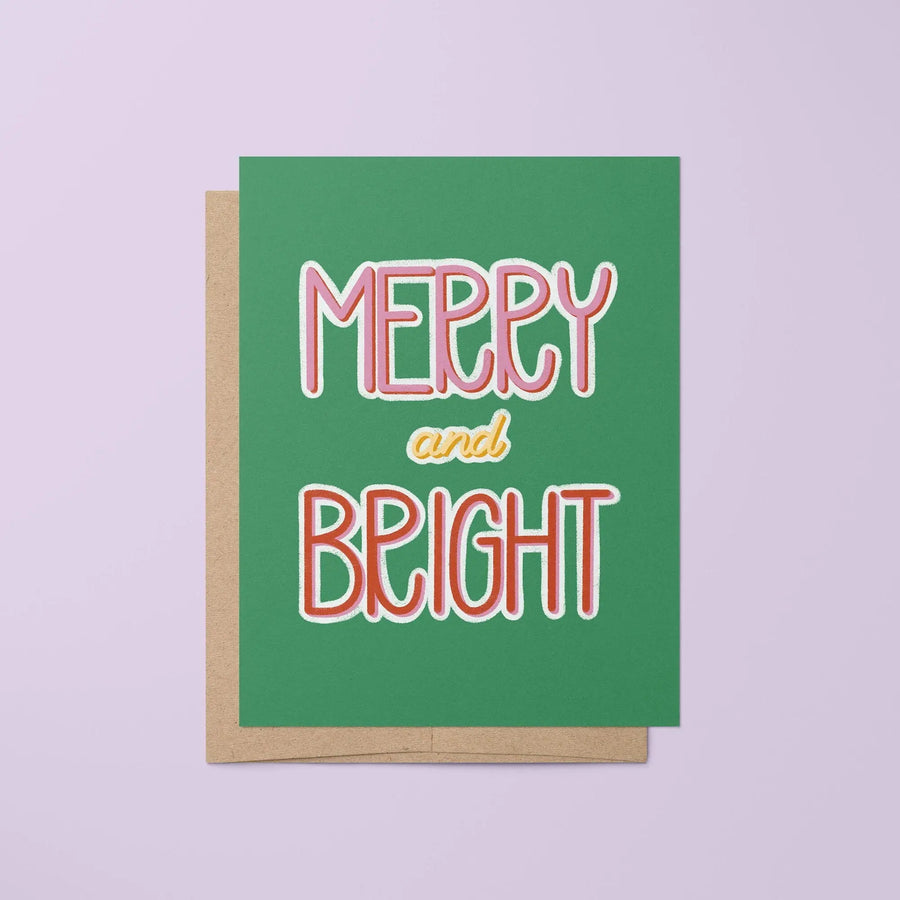 Merry and Bright Christmas card MangoIllustrated