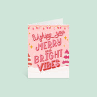 Merry and Bright Vibes card MangoIllustrated