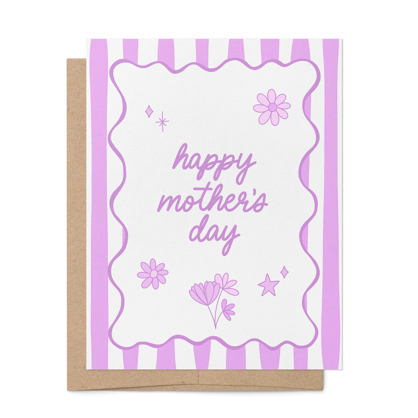 Happy Mother's Day illustrated greeting card by MangoIllustrated — retro stripes mom icons