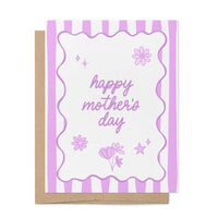 Happy Mother's Day illustrated greeting card by MangoIllustrated — retro stripes mom icons