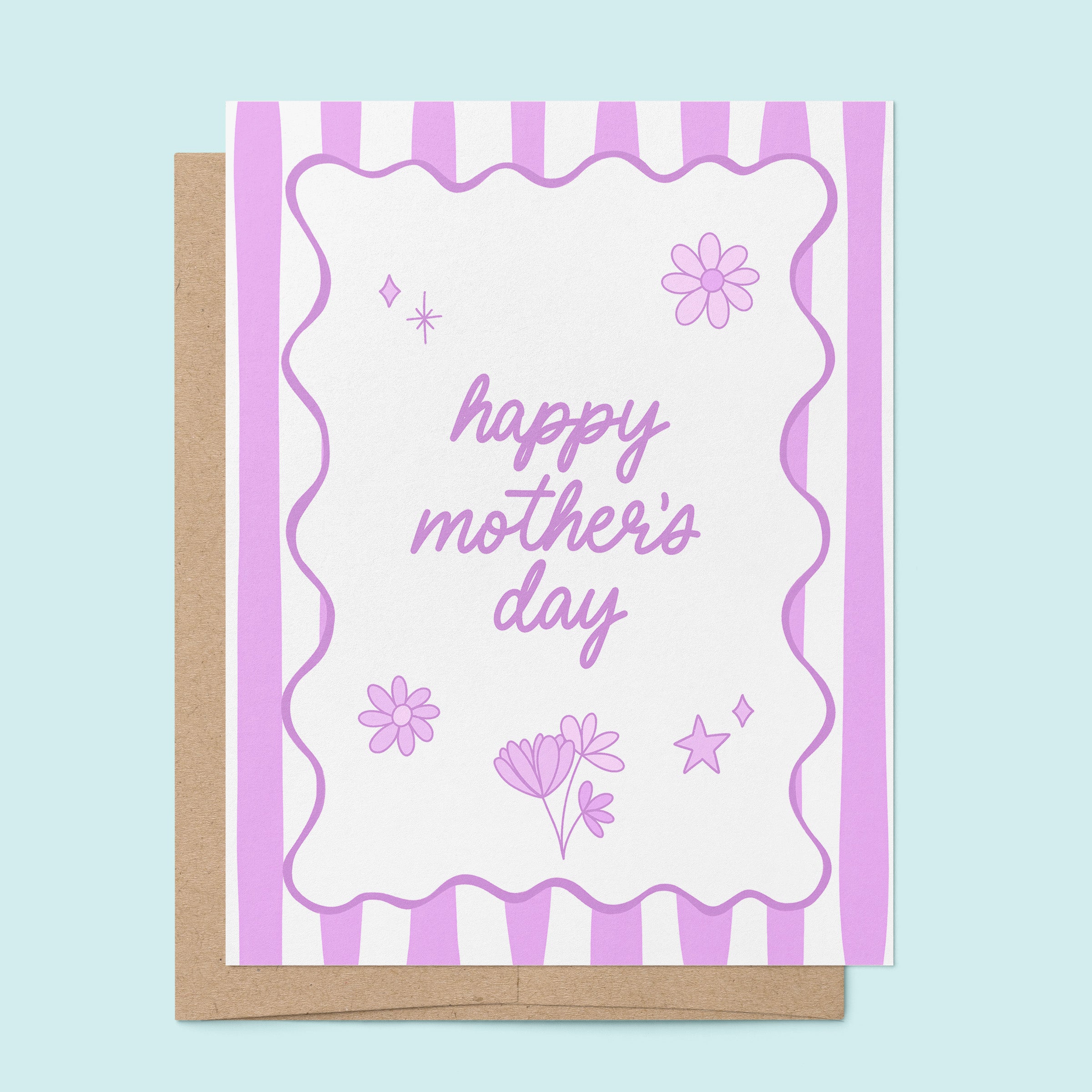 Happy Mother's Day card flat — hand drawn illustrated Mother's Day card by MangoIllustrated
