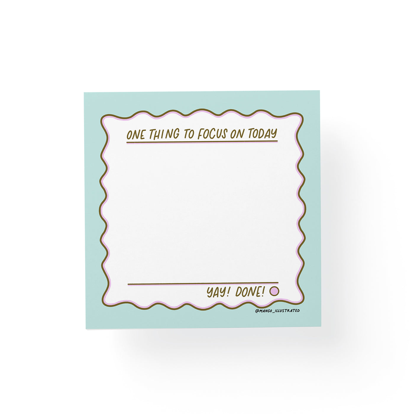 One Thing To Focus On sticky notes — ADHD friendly illustrated 3x3 in sticky notes by MangoIllustrated
